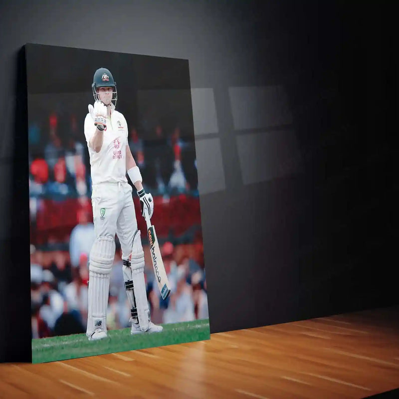 Cricket Metal Poster | Steve Smith Metal Poster | Great Batsman Wall Art | Australian Cricket Legend Frame - TURTLEWINGS 