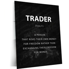 Stock Market Metal Poster | Trader | Financial Freedom Motivation Wall Art | Stock Market Mindset Metal Frame - TURTLEWINGS 