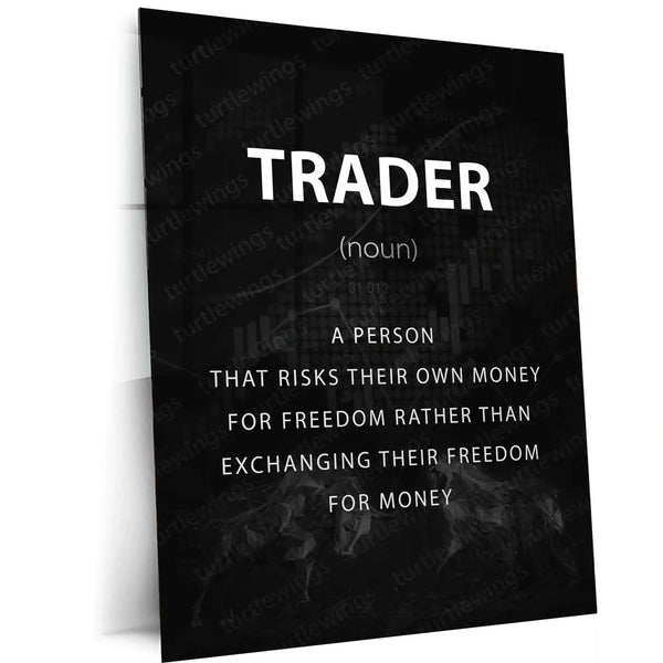 Stock Market Metal Poster | Trader | Financial Freedom Motivation Wall Art | Stock Market Mindset Metal Frame - TURTLEWINGS 