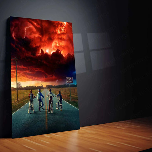 Stranger Things Metal Poster – The Upside Down Awaits 1 - TURTLEWINGS 