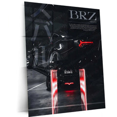 Subaru BRZ – Yakuza Edition | Night Drive JDM Metal Frame | Automotive Wall Art