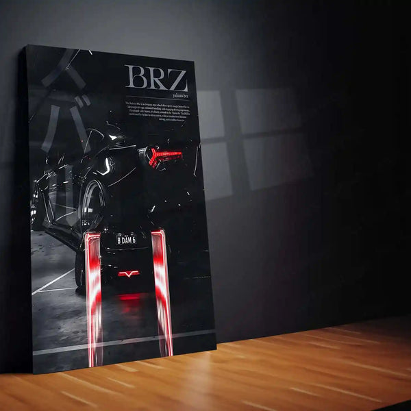 Subaru BRZ – Yakuza Edition | Night Drive JDM Metal Frame | Automotive Wall Art