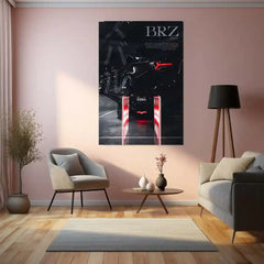 Subaru BRZ – Yakuza Edition | Night Drive JDM Metal Frame | Automotive Wall Art