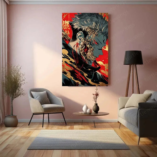 Ryomen Sukuna - Jujutsu Kaisen Metal Poster | Cursed King | Anime Wall Art - TURTLEWINGS 