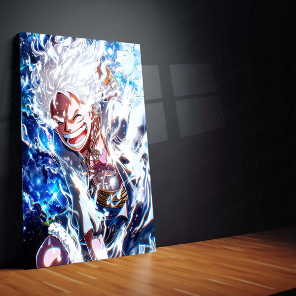 Anime Metal Poster | Sun God Nika – One Piece Metal Poster | Gear 5 Luffy Wall Frame