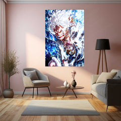 Anime Metal Poster | Sun God Nika – One Piece Metal Poster | Gear 5 Luffy Wall Frame