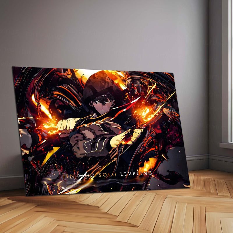 Anime Metal Poster | Sung Jin-Woo – Rise of the Shadow Monarch Metal Frame