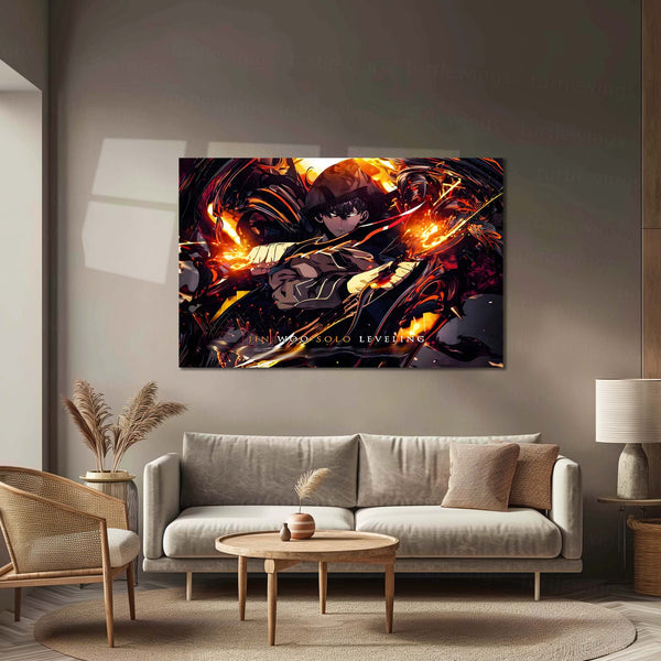 Anime Metal Poster | Sung Jin-Woo – Rise of the Shadow Monarch Metal Frame