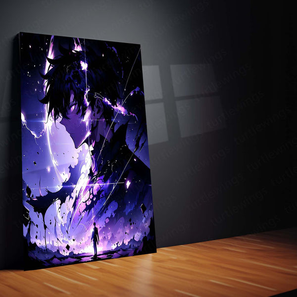 Anime Metal Poster | Sung Jin-Woo – Solo Leveling Metal Poster | Shadow Monarch Anime Wall Frame