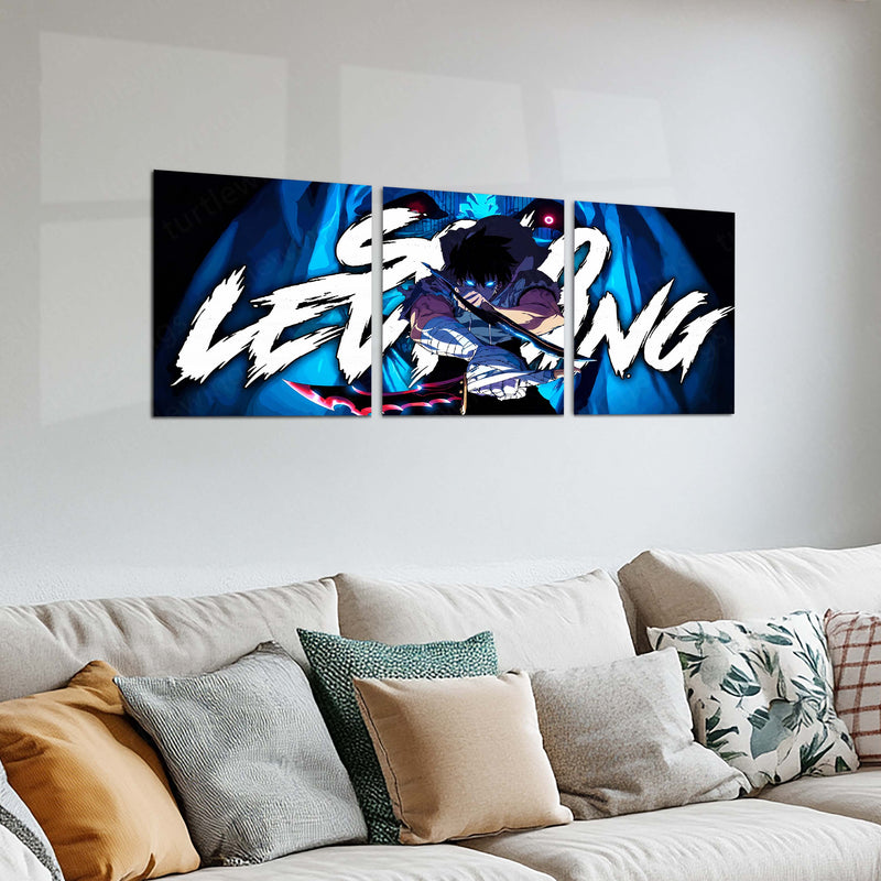 Anime Metal Poster Set of 3 | Demon Slayer | Tanjiro Kamado Hinokami Kagura Triptych Wall Art