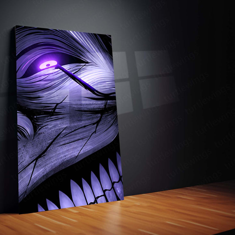 Anime Metal Poster Set of 9 | Sung Jin-Woo | Solo Leveling Shadow Monarch Wall Art | Purple Anime 9 Panel Metal Print