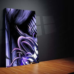 Anime Metal Poster Set of 9 | Sung Jin-Woo | Solo Leveling Shadow Monarch Wall Art | Purple Anime 9 Panel Metal Print