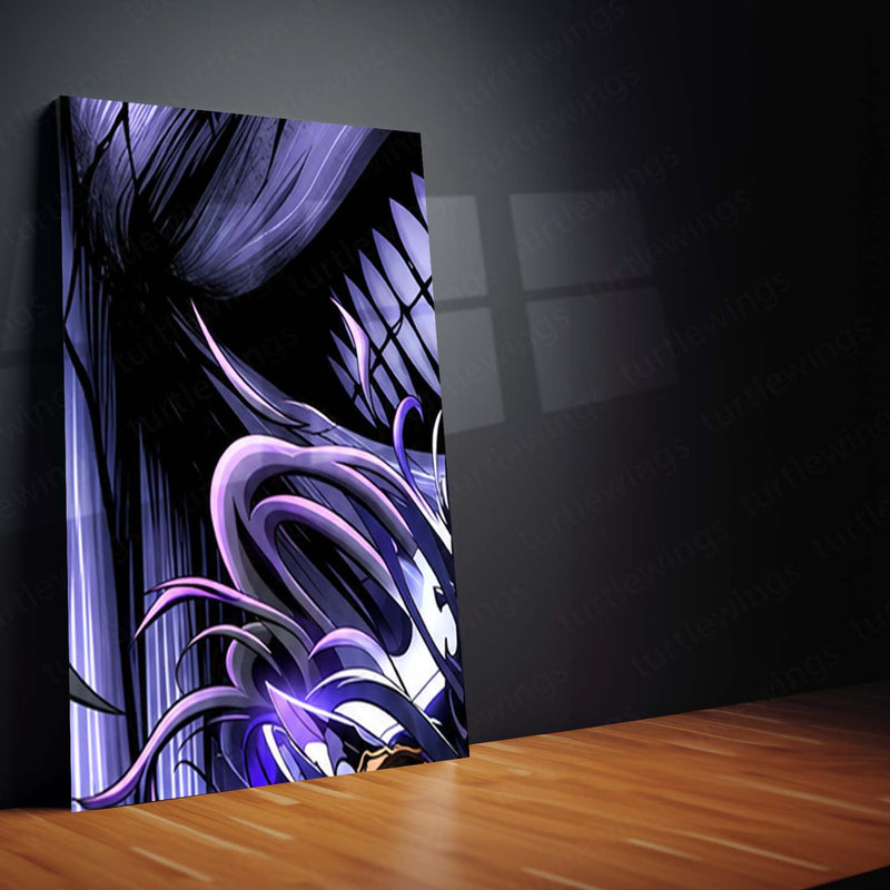 Anime Metal Poster Set of 9 | Sung Jin-Woo | Solo Leveling Shadow Monarch Wall Art | Purple Anime 9 Panel Metal Print