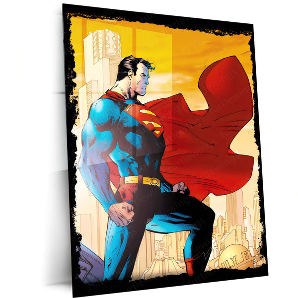 Superman – Man of Steel Metal Poster | DC Comics Superhero Wall Frame