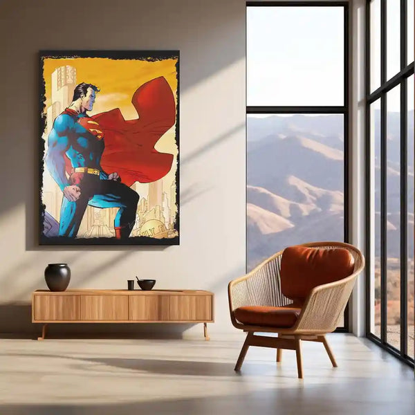 Superman – Man of Steel Metal Poster | DC Comics Superhero Wall Frame