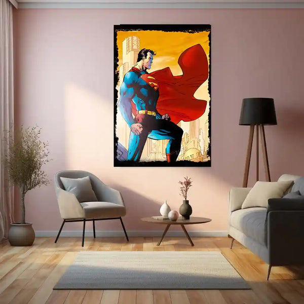 Superman – Man of Steel Metal Poster | DC Comics Superhero Wall Frame