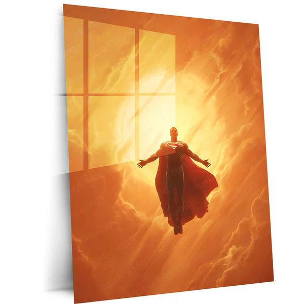 Superman Metal Frame | Inspiring Superhero Wall Art | Premium HD Metal Poster