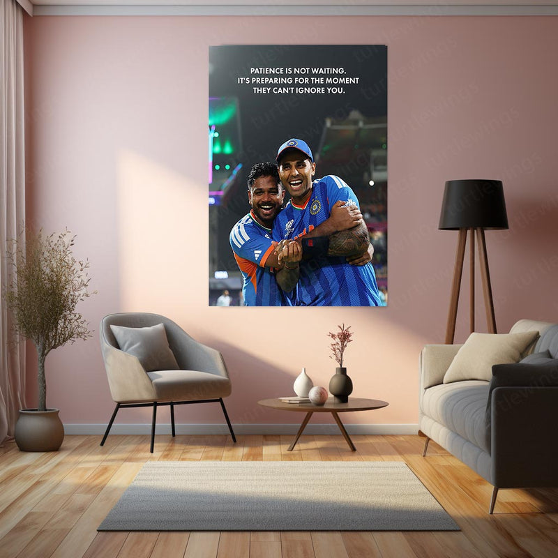 Cricket Metal Frame | Sanju Samson & Suryakumar Yadav Metal Poster | ICC Men's T20 World Cup 2026 Team India Frame