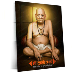 Spiritual Metal Poster | 🙏 Shree Swami Samarth Metal Poster | Akkalkot Maharaj Wall Art | Spiritual Decor for Devotees - TURTLEWINGS 