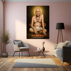 Spiritual Metal Poster | 🙏 Shree Swami Samarth Metal Poster | Akkalkot Maharaj Wall Art | Spiritual Decor for Devotees - TURTLEWINGS 