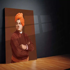 Spiritual Metal Poster | Swami Vivekananda | Strength, Vision & Fearless Spirit Wall Art - TURTLEWINGS 