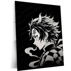Tanjiro Kamado from Demon Slayer – Intense Battle-Ready Metal Frame 02 - TURTLEWINGS 