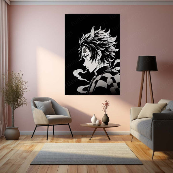 Tanjiro Kamado from Demon Slayer – Intense Battle-Ready Metal Frame 02 - TURTLEWINGS 