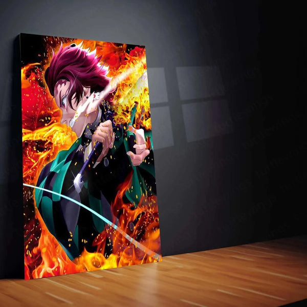Tanjiro Metal Poster – Demon Slayer Wall Art | Anime Samurai Aesthetic - TURTLEWINGS 