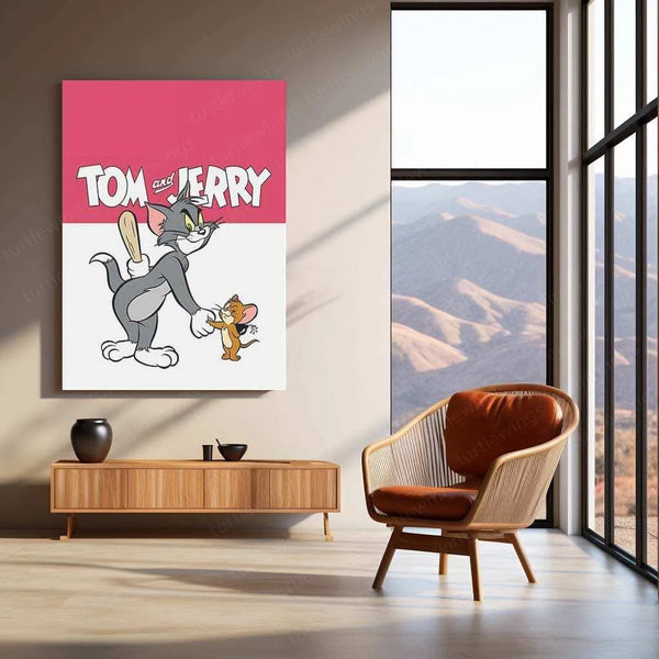 Tom & Jerry Metal Poster – Classic Cartoon Wall Art | Nostalgic Animation Decor - TURTLEWINGS 