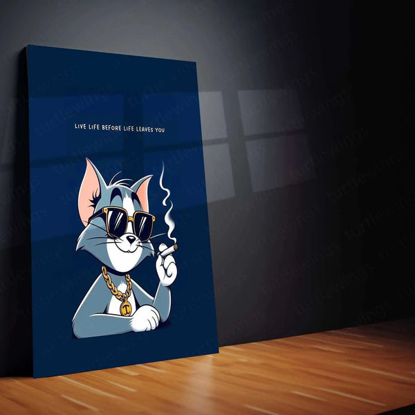 Tom Quote Metal Poster – Classic Cartoon Wisdom | Funny Tom & Jerry Wall Art - TURTLEWINGS 