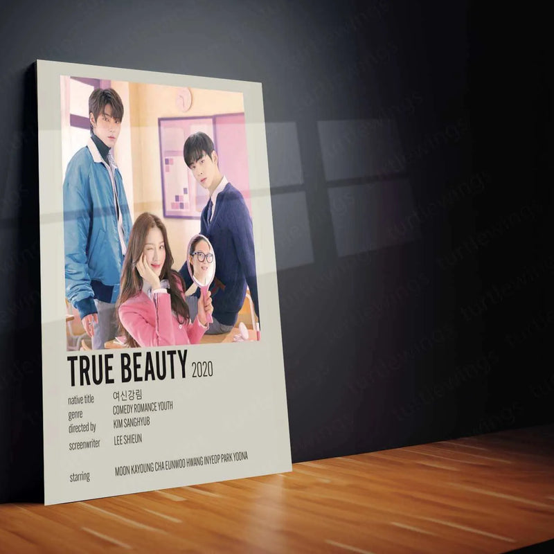 True Beauty Metal Poster – A Stunning Tribute to Love, Self-Discovery & K-Drama Magic - TURTLEWINGS 