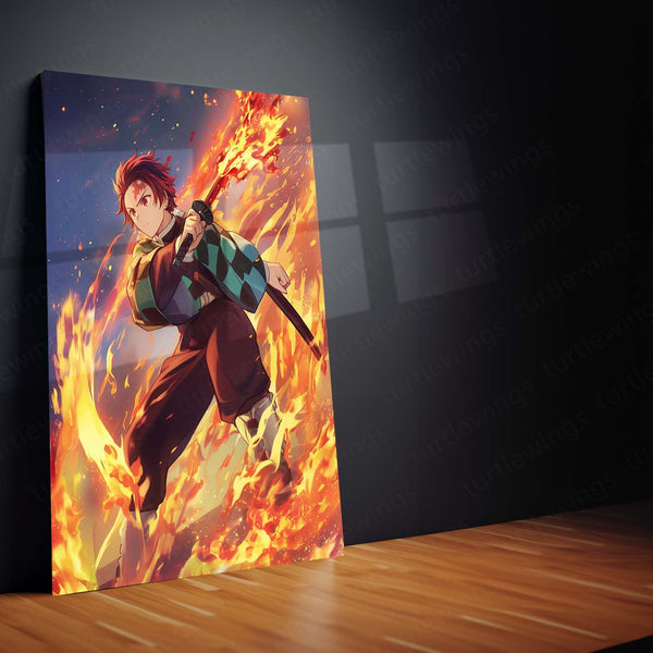 Tanjiro Kamado from Demon Slayer – Intense Battle-Ready Metal Frame 01 - TURTLEWINGS 