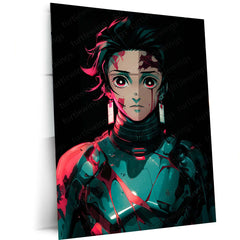 Anime Metal Poster | Tanjiro Kamado – Demon Slayer Metal Poster | Anime Wall Frame | Water Breathing Swordsman Art