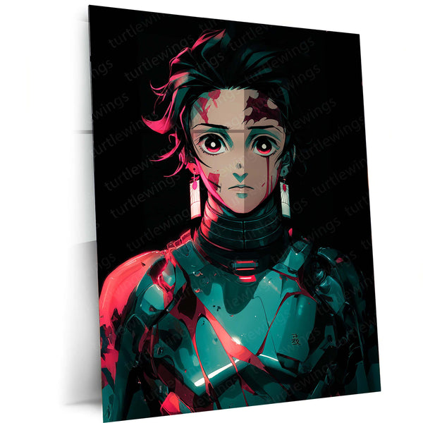 Anime Metal Poster | Tanjiro Kamado – Demon Slayer Metal Poster | Anime Wall Frame | Water Breathing Swordsman Art
