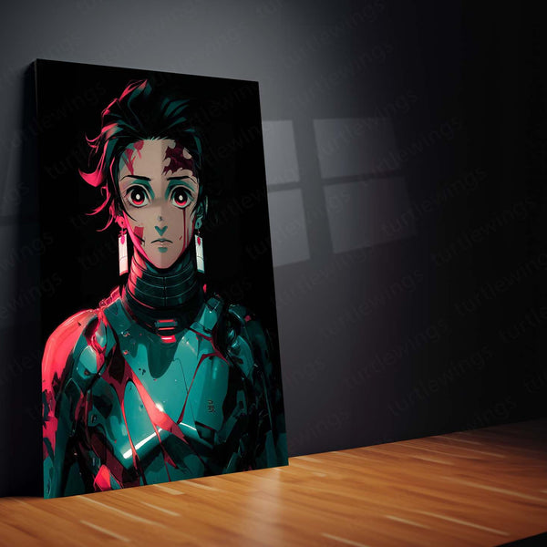 Anime Metal Poster | Tanjiro Kamado – Demon Slayer Metal Poster | Anime Wall Frame | Water Breathing Swordsman Art