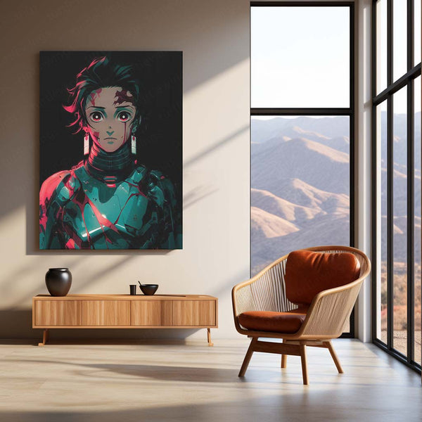 Anime Metal Poster | Tanjiro Kamado – Demon Slayer Metal Poster | Anime Wall Frame | Water Breathing Swordsman Art