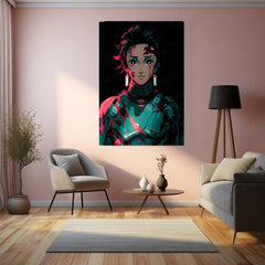 Anime Metal Poster | Tanjiro Kamado – Demon Slayer Metal Poster | Anime Wall Frame | Water Breathing Swordsman Art