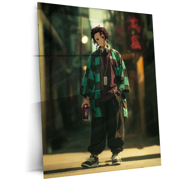 Tanjiro Kamado from Demon Slayer – Intense Battle-Ready Metal Frame - TURTLEWINGS 