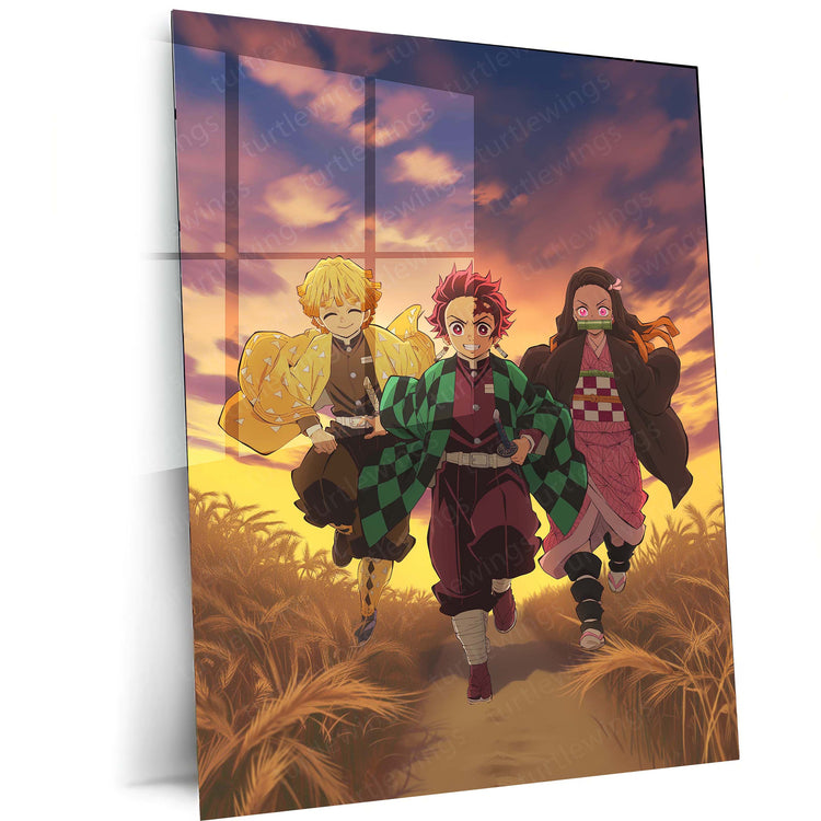 Anime Metal Poster | Tanjiro & Zenitsu Metal Poster – Demon Slayer Anime Wall Art