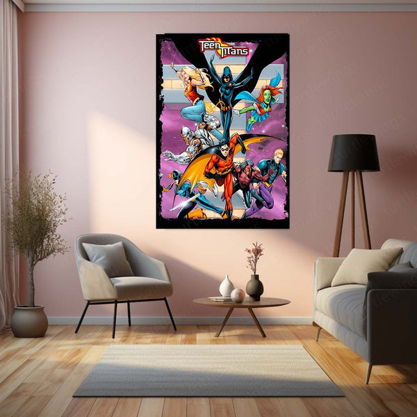 Teen Titans – Heroes United Metal Poster | DC Comics Wall Frame