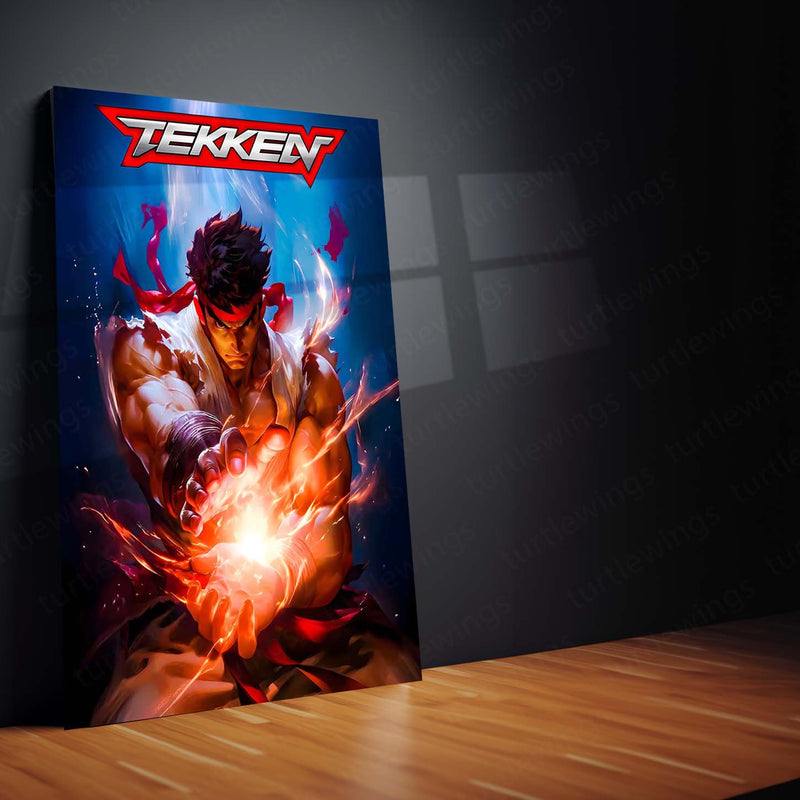 Game Metal poster | Tekken x Ryu – Power Unleashed Metal Frame 01