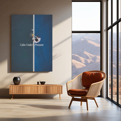 Tennis Court Aerial View – “Calm Under Pressure” Metal Poster | Sports Focus x Minimal Wall Art