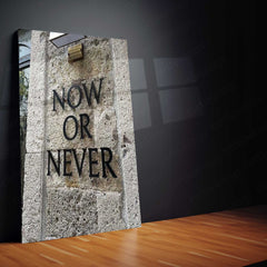 Text Engraved on Stone Wall Metal Poster | Ancient Stone Quote Art