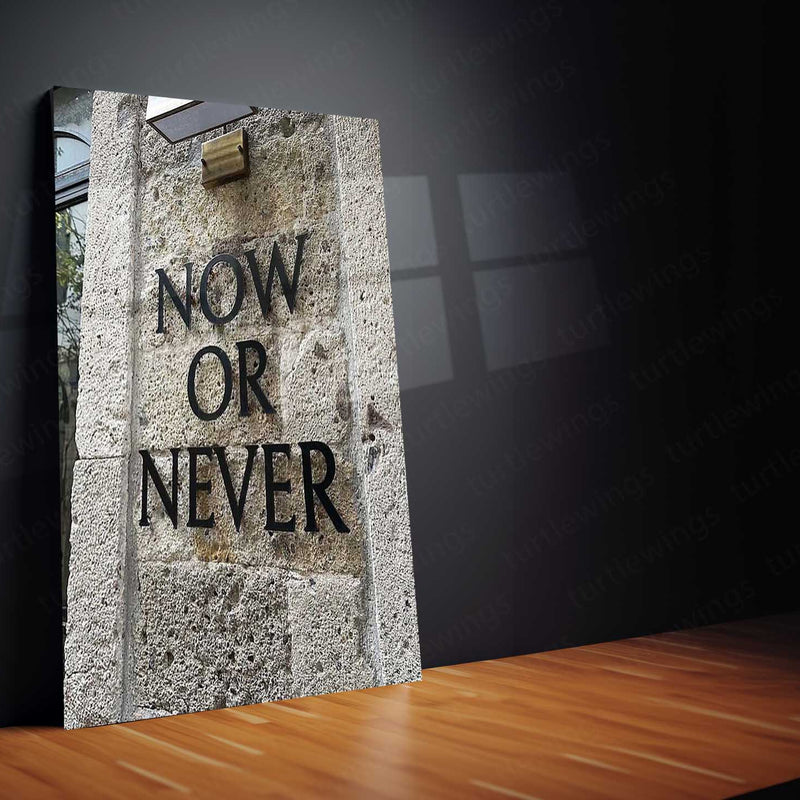 Text Engraved on Stone Wall Metal Poster | Ancient Stone Quote Art