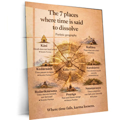 Spiritual Metal Poster |The 7 Places Where Time Is Said to Dissolve | Sacred Geography Wall Art | Spiritual Knowledge Metal Frame - TURTLEWINGS 