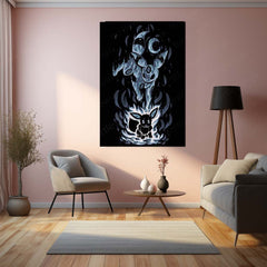 Anime Metal Poster | Pokemon The Dark Evolution Within | Shadow Awakening Metal Frame Inner Power & Transformation Anime Wall Art