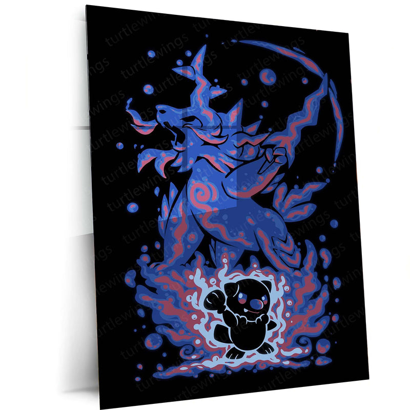 Anime Metal Poster | Pokemon The Dark Samurai Within | Shadow Discipline Metal Frame  Inner Demon, Warrior Spirit & Silent Power Anime Wall Art