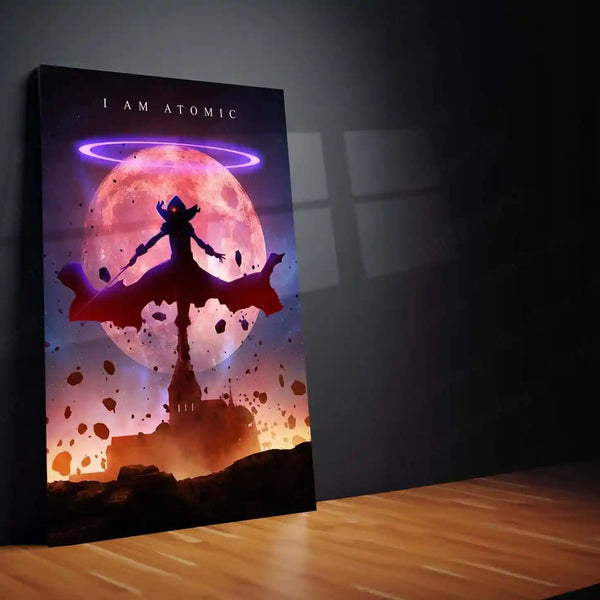 Anime Metal Poster | The Eminence in Shadow | Atomic Ascension Metal Frame Shadow Supremacy & Overwhelming Power Anime Wall Art - TURTLEWINGS 