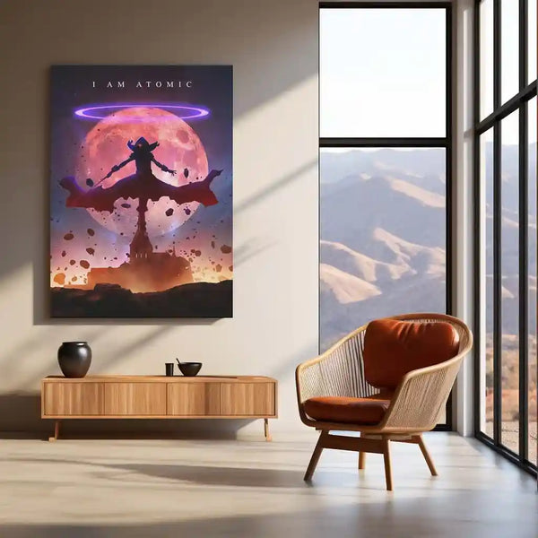 Anime Metal Poster | The Eminence in Shadow | Atomic Ascension Metal Frame Shadow Supremacy & Overwhelming Power Anime Wall Art - TURTLEWINGS 