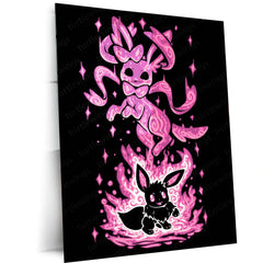 Anime Metal Poster | The Fairy Evolution Within | Pokemon Fairy Awakening Metal Frame Inner Light, Grace & Transformation Wall Art